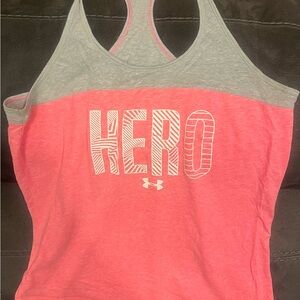 Under Armour Gray and Pink HeatGear Tank